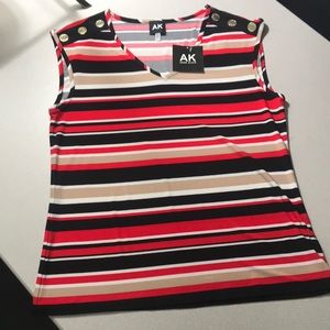 Anne Klein striped tank top shell Small NEW shirt